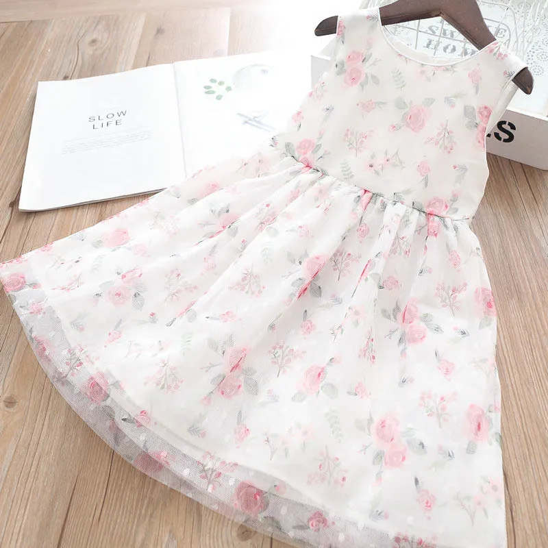 Весеннее платье с цветочным рисунком для девочек; одежда для малышей;