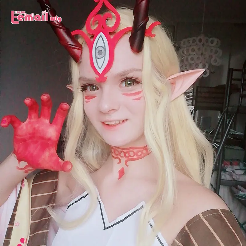 Парик L email Fate Grand Order Ibaraki Douji парики для косплея FGO Косплей желтый длинный прямой