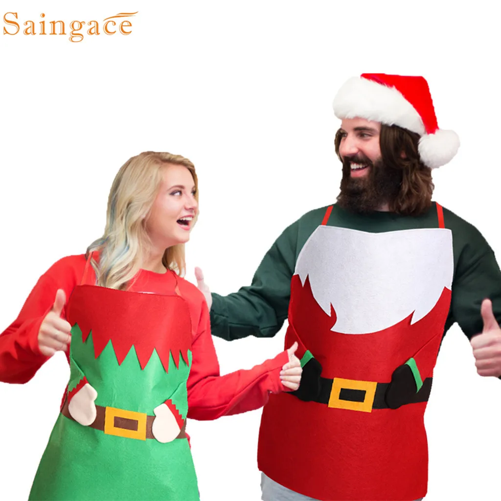 Saingace Кухонные фартуки рождественские с мультяшным принтом праздничные для