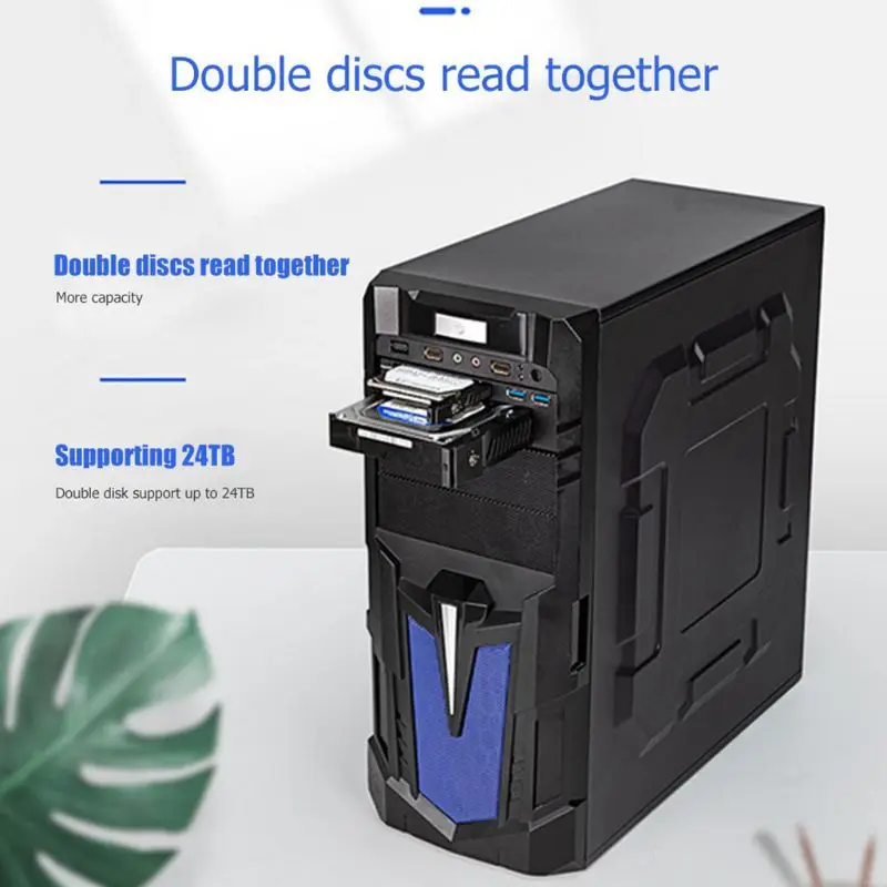 MR-6203 2.5/3.5" Internal HDD SSD Case Box Dual USB Optical Mobile Rack Station Hard Disk Enclosure for Desktop PC