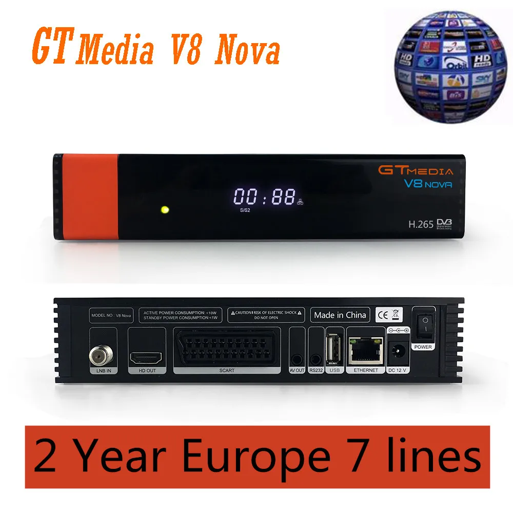 Рецептор Gtmedia V8 Nova Встроенный Wi-Fi мощность V8 супер DVB-S2 2 года Европа Линии спутниковый приемник такой же, как V9 супер V8 Honor