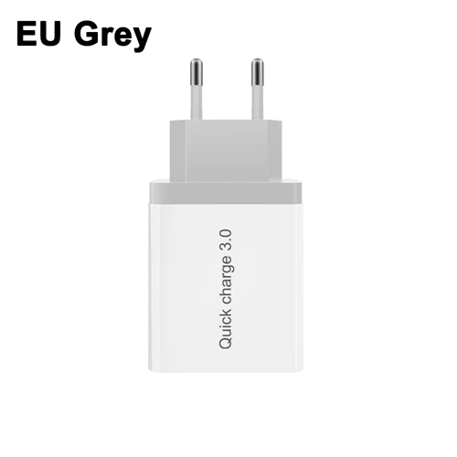 OREY 3 порта быстрое зарядное устройство 24 Вт QC 3,0 USB зарядное устройство для iPhone X Xr Quick Charge 3,0 зарядное устройство адаптер для Xiaomi Note 7 зарядное устройство - Тип штекера: EU Grey