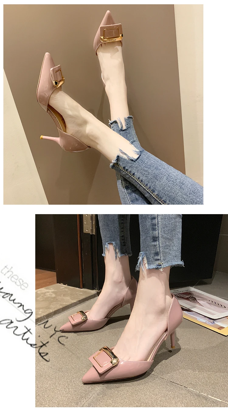 woman shoes fashion high heels women shoes summer new style Professional leisure French girl stiletto Pointed wedding Wild fash