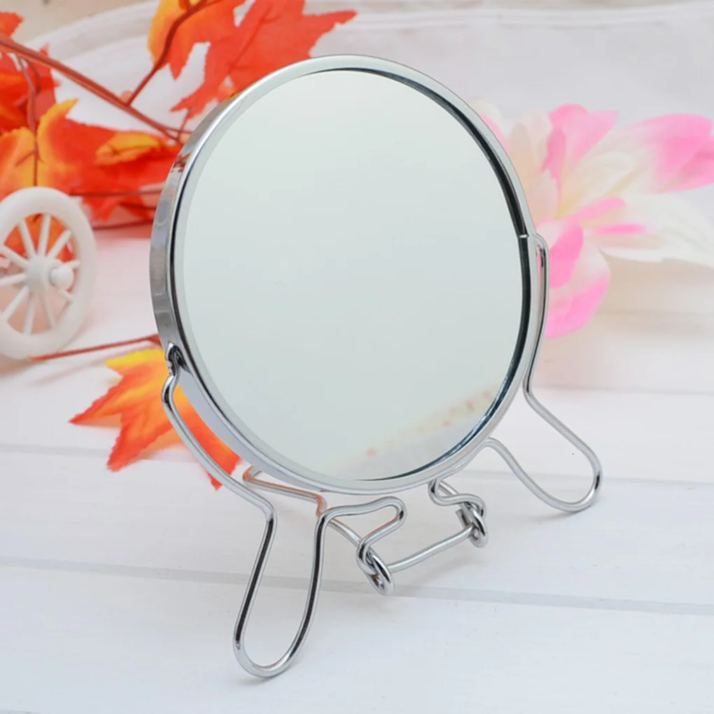 360-вращающееся металлическое зеркало 1:2 зум характеристики 2-боковое зеркало Увеличение стекла Rvs рамка макияж зеркало для макияжа инструменты