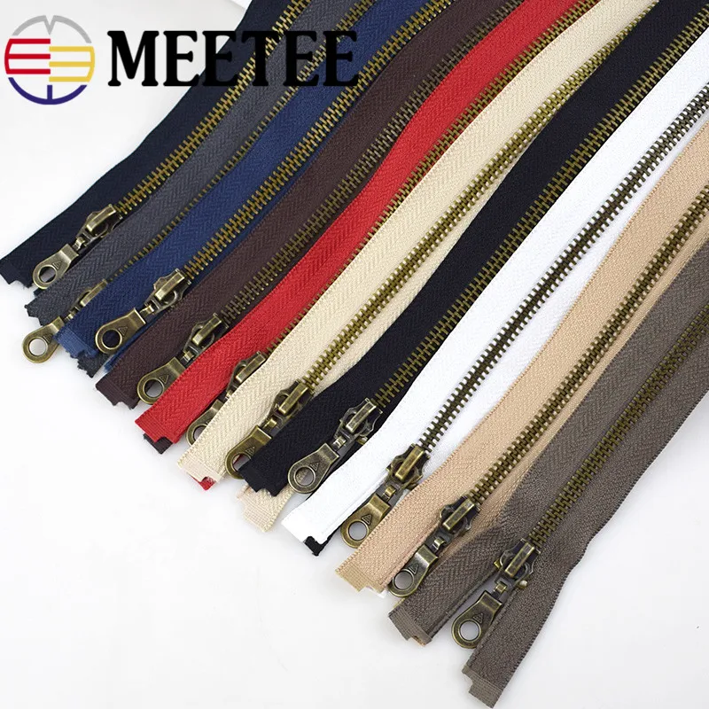 Meetee 1pc 70cm 5# Bronze Open-End Metal Zipper DIY Jacket Coat Sewing Zip Bag Garment Auto Lock Zippers Craft Accessories BD251 | Дом и сад
