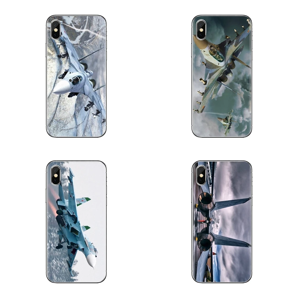 Русский Sukhoi 27 Самолет печати мягкий чехол для iPhone XS Max XR X 4 4s 5 5S 5C SE 6 6S 7 8 Plus samsung Galaxy