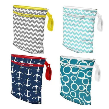 

Fashion Striped Printed Baby Diaper Bag Waterproof Travel Maternity Dry Wet Bags for Mommy Storage Stroller Accessories 30*39CM