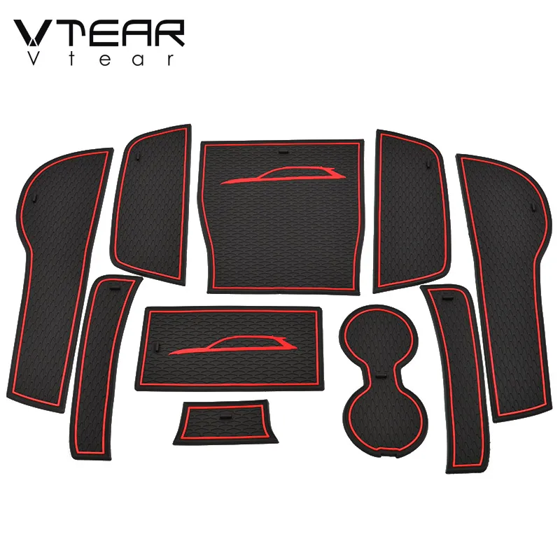 Vtear Car Mat Door Groove Rubber Shell Anti-Slip Cup Pad Gate Slot Lid  Accessories Interior Decoration Parts For Audi A3 8V 2019 - AliExpress
