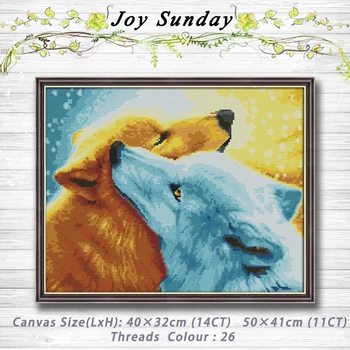 

Snow fox animals painting dmc 14CT 11CT counted cross stitch kits embroidery set Needlework Set chinese cross stitch Home decor