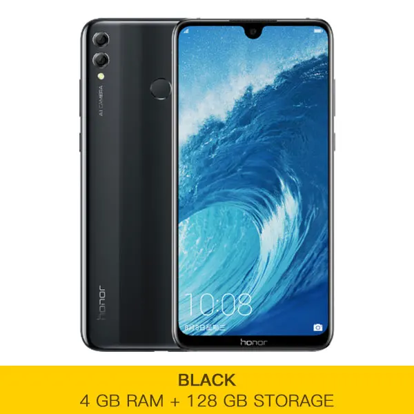 4GB 128GB Black Honor 8X MAX, Смартфон Snapdragon 636 8,1, 4 Гб, 6 ГБ ОЗУ, 64 ГБ, 128 Гб ПЗУ, отпечаток пальца ID, четыре ядра, 4900 мАч, 7,12 ''экран - Цвет: 4GB 128GB Black