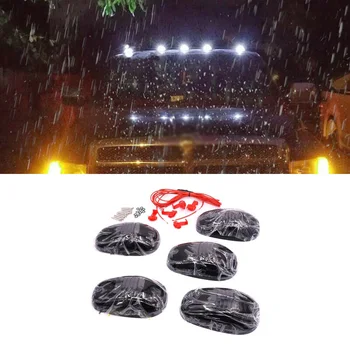 

High Quality 5*Smoked Cab Roof Marker Lights White 12-LED Waterproof For Dodge RAM F150 Enhance Visibility