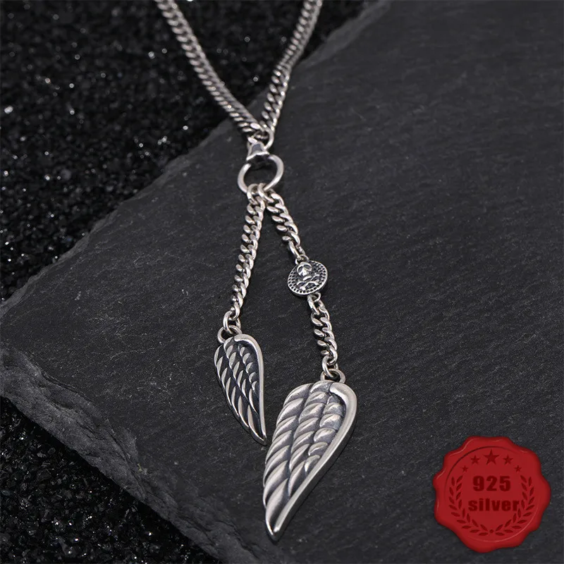 

925 sterling silver pendant personality fashion temperament wild angel wings simple and generous birthday gift 2019 new hot sale
