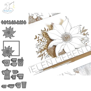 

CH 2020 New Arrival Flower and Cups Stencil Metal Cutting Dies For Scrapbooking Practice Hands-on DIY Album Card Handmade Tools