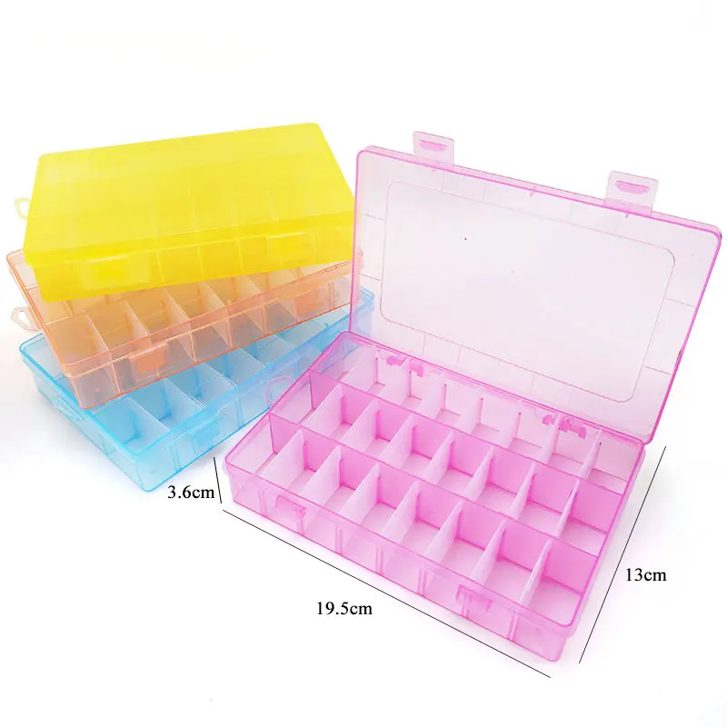 Plastic Organizer Container Storage Box with Adjustable Dividers for  Jewelry Making, Beads, Earrings, Rhinestones, Craft Supplies, Fishing Hooks  (6 Pack 15 Grids) 