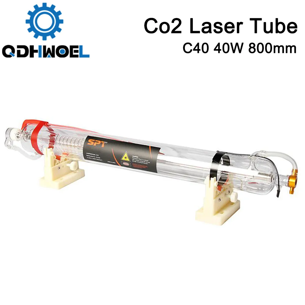 QDHWOEL SPT C40 800 мм 40 Вт Co2 лазерная трубка для CO2 лазерной гравировальной машины |