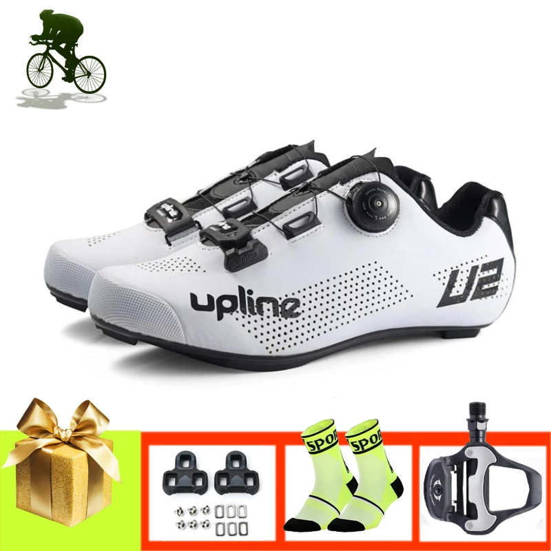 

Cycling Road Bike Shoes Men Women Sapatilha Ciclismo Add SPD-SL Pedals Self-locking Breathable Superstar Bicycle Riding Sneakers