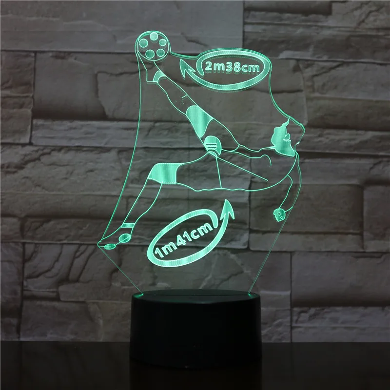 Детская 3d лампа для футбола, светодиодный ночной Светильник C Ronaldo Home Deocration Luminaria, подарок на день рождения для мальчика, Messi, настольный ночник, светильник для футбола - Испускаемый цвет: 7
