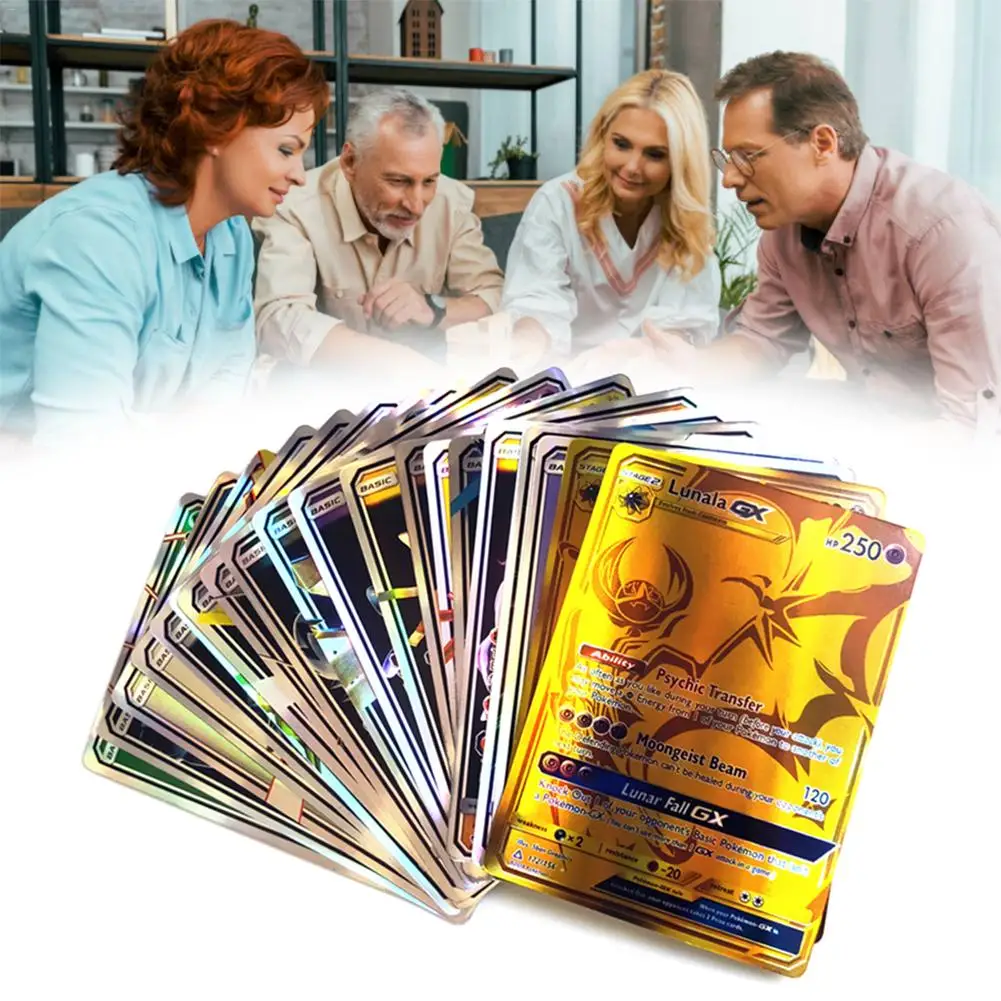 

120 Pcs Child Game Card English Flash Card Shining Cards Game Battle Carte Trading Cards Game Children Toy