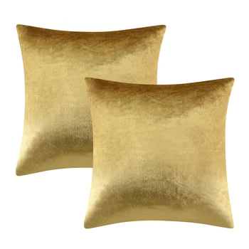 

Decorative Cushions Covers Cases Velvet Home Throw Pillows Covers Gold for Sofa Bed Couch Modern 2 Packs Silver Green
