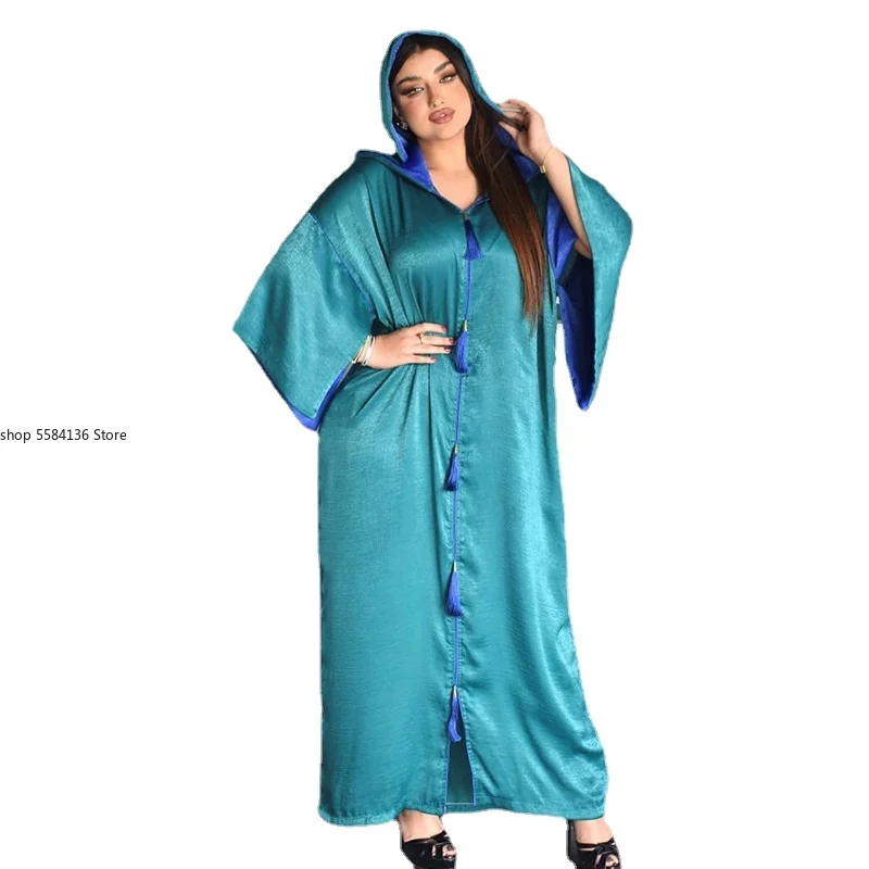 Халат с капюшоном хиджаб платье абайя мусульманская мода джалабия реглан рукава