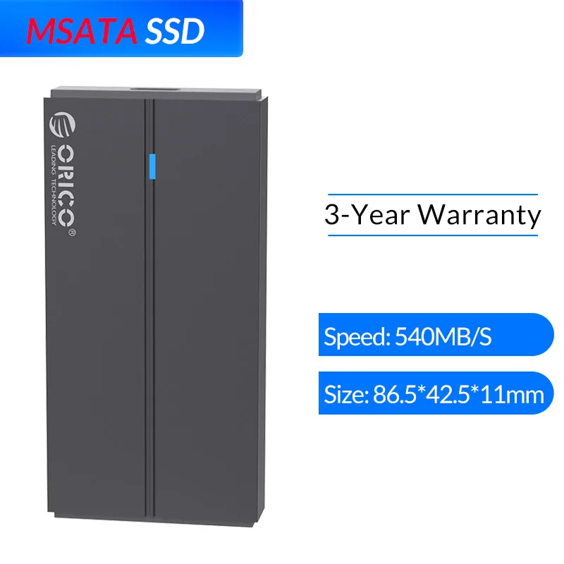 ORICO внешний твердотельный накопитель 1 ТБ SATA mSATA NVME SSD 128GB 256GB 512GB Портативный SSD ТБ для работы в офисе - Цвет: BM200 mSATA SSD