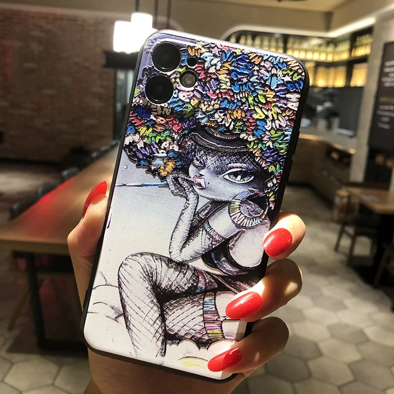 3D Relief Phone Case For Xiaomi mi 10T Pro Case Floral Silicon Cover For Xiaomi POCO X3 X 3 NFC mi 10T 10 T Pro Lite Case Fundas xiaomi leather case chain Cases For Xiaomi