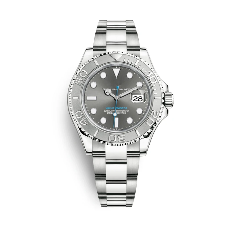 Rolexable Luxury Brand Men Automatic Sapphire Mechanical Watch Men Calendar 40mm High Quality 904L - Цвет: Grey