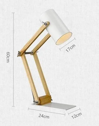 

Nordic wooden iron table lamp office reading light