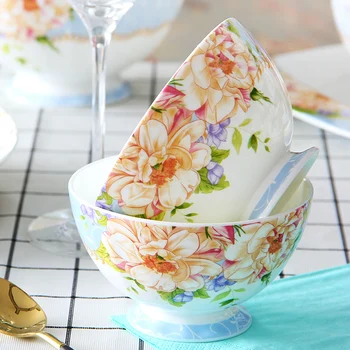 

6pcs set, 4.5 inch, bone china small kitchen bowl set, sauce rice bowl ceramic, porcelain japanese cereal bowl, ice cream bowl