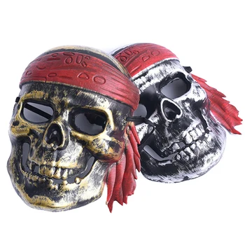 

2Pcs Horror Scary Pirate Skeleton Mask Halloween Pirate Mask Pirate Skeleton Costume Kids Adult Pirate Play Costumes Accessories