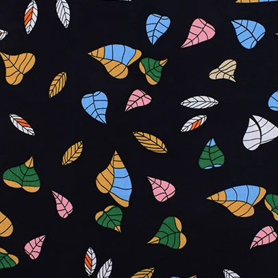 Leaves 100x140cm Chainho, красочные листья/Летняя одежда ткань/разряд печатных, имитация шелка/юбка/платье/рубашка материал для малышей и детей Pcc061 - Цвет: Leaves 100x140cm