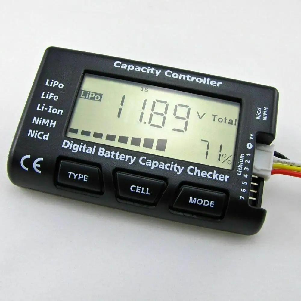 7 Digital Battery Voltage Tester Checker LiPo LiFe Li-ion Nicd NiMH Battery Voltage Tester Checking Capacity Controller 4