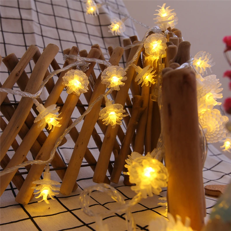 

USB Garland Holiday Fairy Led String Lights 2.5M 20LED Pine Cone Christmas Lights for Bedroom Garden Wedding Lighting Decoration