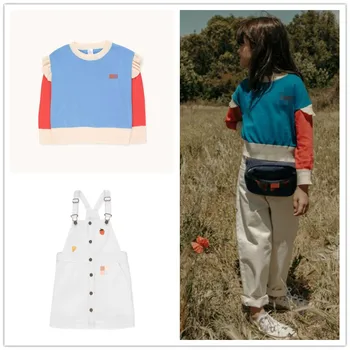 

Pre-sale 2020TC Girl Suit Ruffle Knit Pullover Girl Long Sleeve Sweater Casual Strap Dress Bottoming Shirt Set