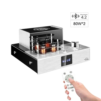 

6P1 6N2 Vacuum Tube Preamplifier 80W*2 Built-in Bluetooth 4.2 HiFi Digital Audio Amplifiers Stereo Power Sound Amplificador