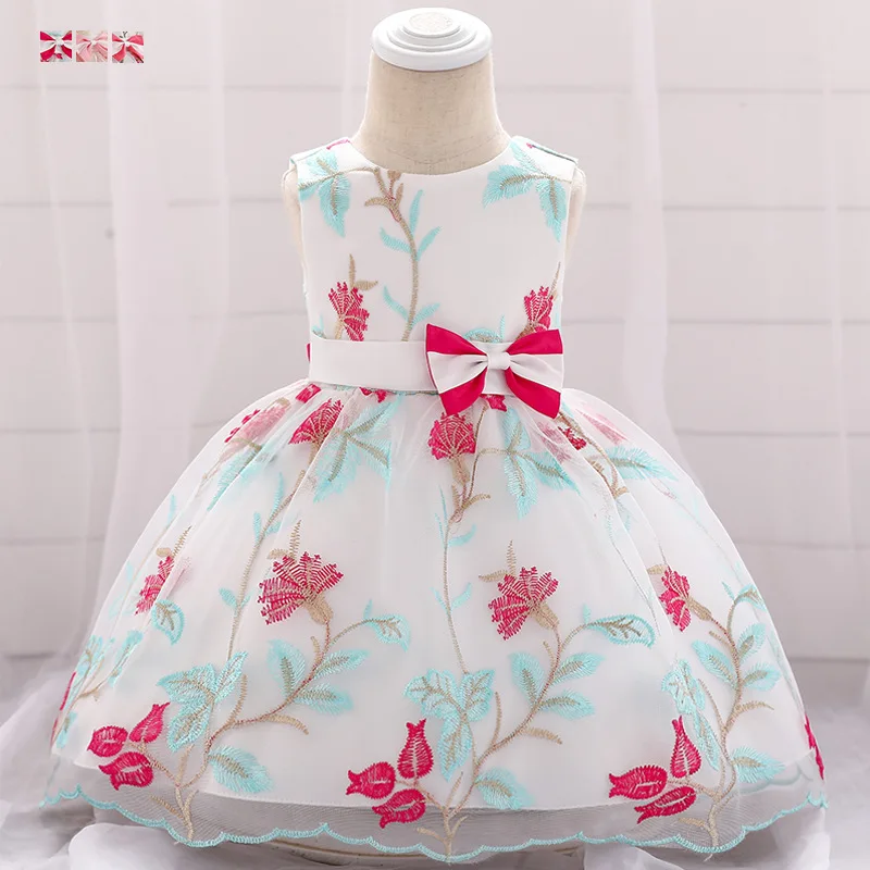 

2019 New Style Babies' Dress Newborns a Year of Age BABY'S FIRST Month Embroidery Princess Dress Cotton Inner 0-3-Year-Old Puffy