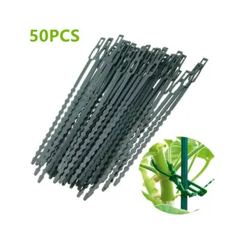 

OOTDTY 50pcs Garden Cable Ties Reusable Plant Support Shrubs Fastener Tree Self Locking Nylon Plastic Zip