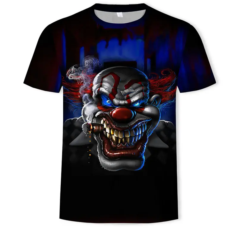 Летняя мужская футболка с 3D принтом клоуна, повседневная мужская футболка с 3d клоуном, забавная футболка с коротким рукавом, Топы И Футболки - Цвет: T900