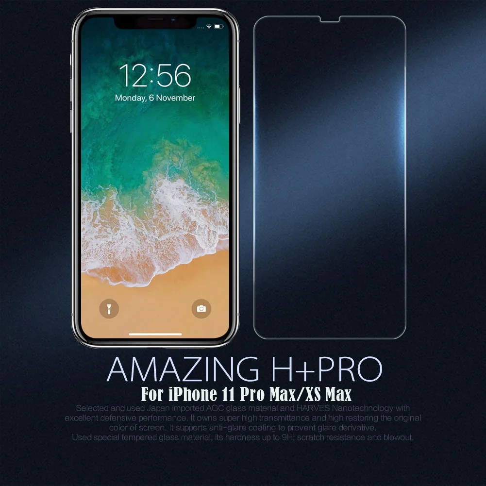 Для iPhone 11 Pro Max X XR XS Max закаленное стекло Nillkin Amazing H+ PRO Анти-взрыв 9H 2.5D Защитная пленка для экрана iPhone11