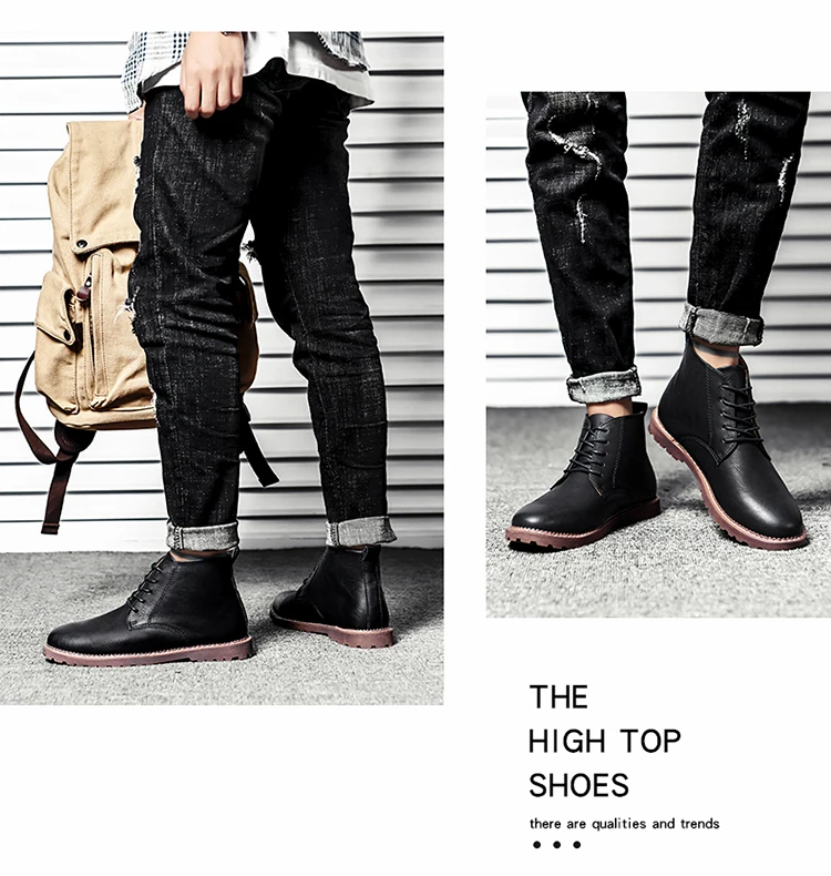 Mens Boots Retro Leather Ankle Boots for Men New Man Shoes Ankle Boot Men Design Fashion Shoes