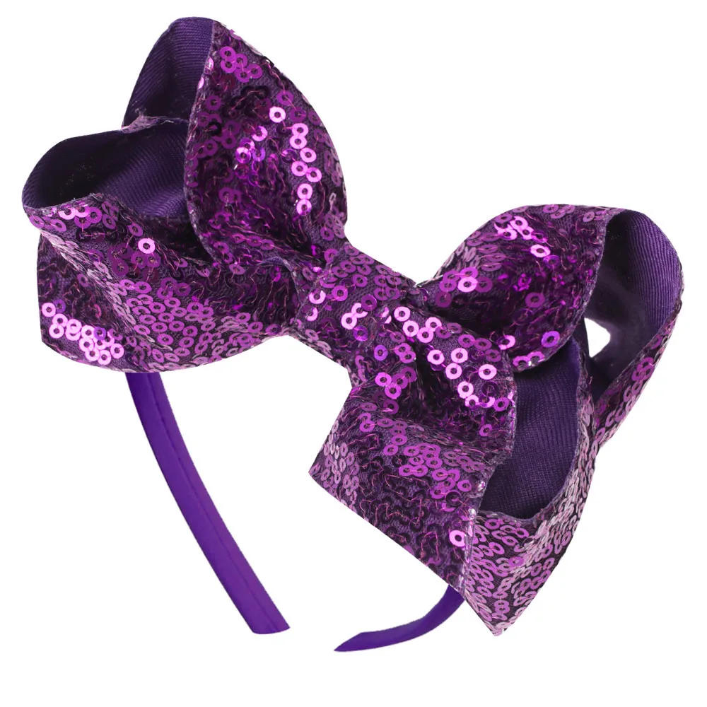 CN Sequin Bow Headband for Girls Fashion Hairband Glitter Hair Bows Headbands Party Headwear Kids Hair Accessories