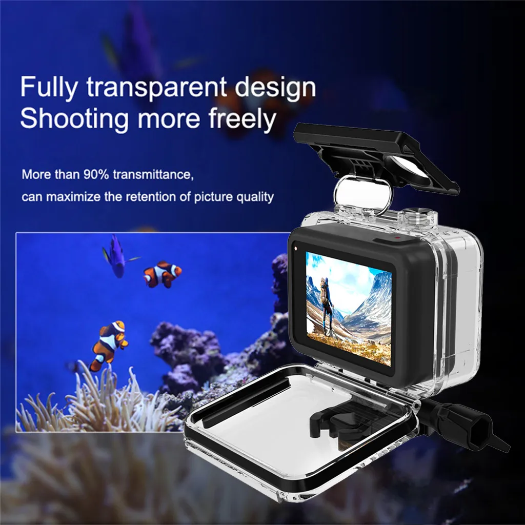 Ouhaobin 60 м подводный водонепроницаемый чехол для Go-pro 8 Черная Спортивная камера защитный корпус чехол оболочка 107#2