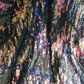 

GLace 1Y/lot small shell gold light color sequin fabric for night dress performance cloth decoration DIY material TX1248