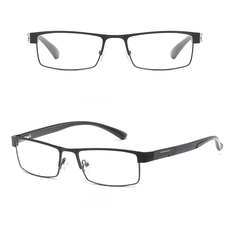 Новые 4 стиля Модные Ретро Бизнес Мужские металлические очки для чтения из сплава, не сферические очки для дальнозоркости - Цвет оправы: C1-070 Black