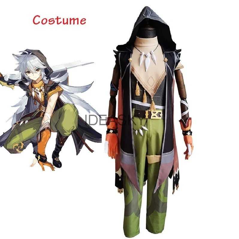 Genshin Impact Razor Leizei Game Suit Uniform Legend of Running Wolf Collar Cosplay Costume Halloween Outfit Men wig shoes boots cat woman costume Cosplay Costumes