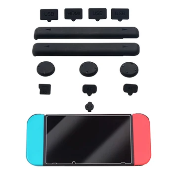 

With Screen Protector Travel Dustproof Plug Kit Rubber Host Repair Emergency Joysticks Gaming Replacement Parts Home For Switch