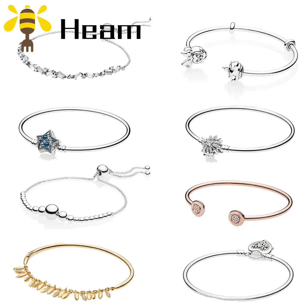 Heam, высокое качество,, Стерлинговое Серебро, 925 пробы, pan, очаровательный браслет для женщин, модный, элегантный, роскошный, сделай сам, аутентичное ювелирное изделие