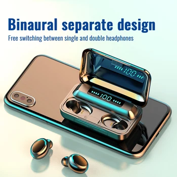 

5.0 Bluetooth Earphones With Mic TWS Wireless Earbuds HD Stereo Bass Sound In Ear Wireless Earphones Bluetooth Charge Case Sport