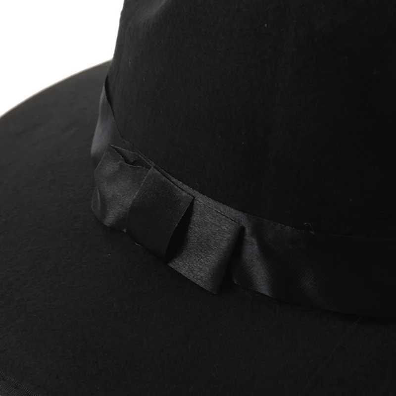 Винтаж унисекс воздуходувки шерсть фетр Fedora Трилби Дерби джаз шляпа(черный