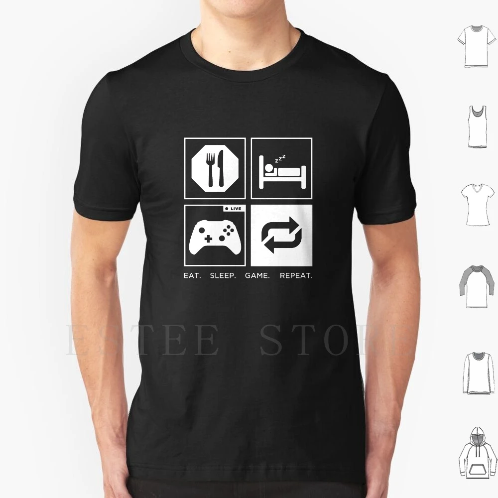 Eat. Sleep. Game. Repeat. T Shirt Diy Big Size 100% Cotton Gaming Eat Game 2 Team Fortress 2 Streaming Twitch|T-Shirts| - AliExpress